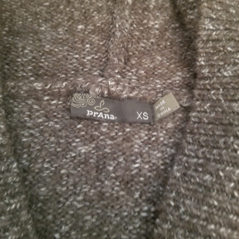 Prana Brown Hooded Cardigan Sweater - Picture 2 of 5